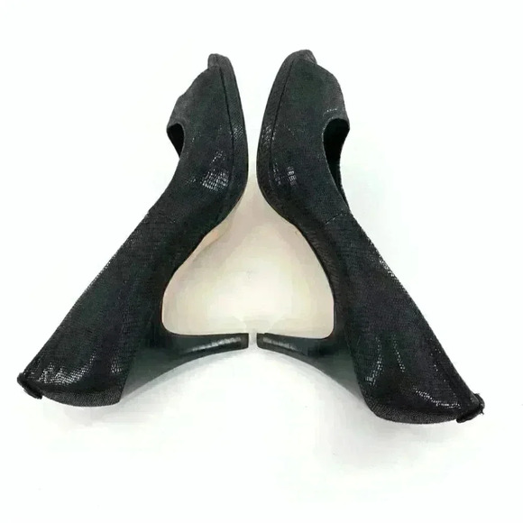 Calvin Klein heels 8.5 Kail black leather snakeskin embossed platforms party - Picture 10 of 14